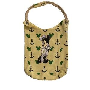 Disney World Disneyland Resort Mickey Mouse Yellow Anchors Rope Handle Tote Bag